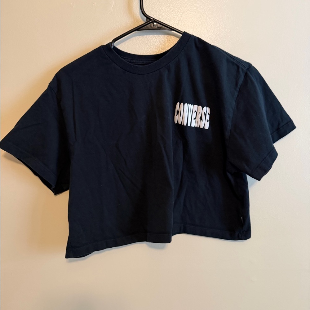 Converse Black Logo Cropped Tee